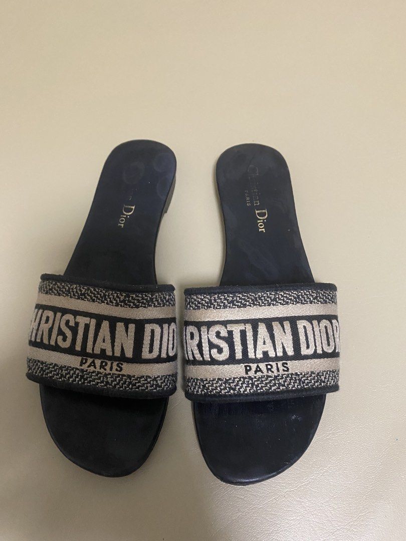 Christian Dior Paris Slides Sandals Size 37 (Category: Flats & Sandals) located in Manila. Submitted by aikara683 (Listing ID 1461970141, Image 1). Description: - Authentic Christian Dior slides - Iconic Dior logo across the strap - Made in Italy - Size: 37.