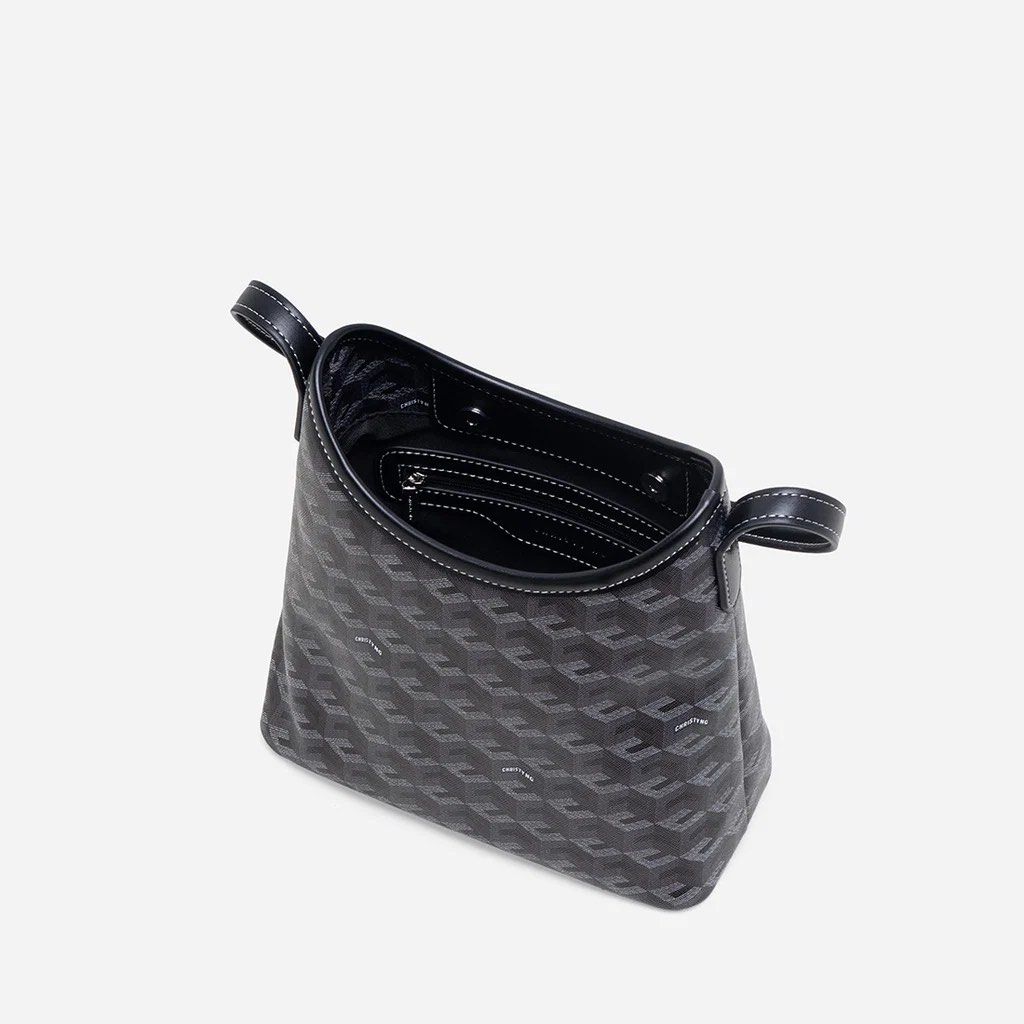 Christy Ng (Category: Luxury Bags & Wallets) located in Makati City. Submitted by shop.jsf (Listing ID 1461997378, Image 3). Description: - Black color with signature all-over print - Coated canvas, vegan leather and other man made materials - Magnetic button closure - Single compartment + Dust bag - Used only twice for events - Size ref: 8.5” (L) x 9” (H) x 4” (W) - Rfs: Got the same bag.
