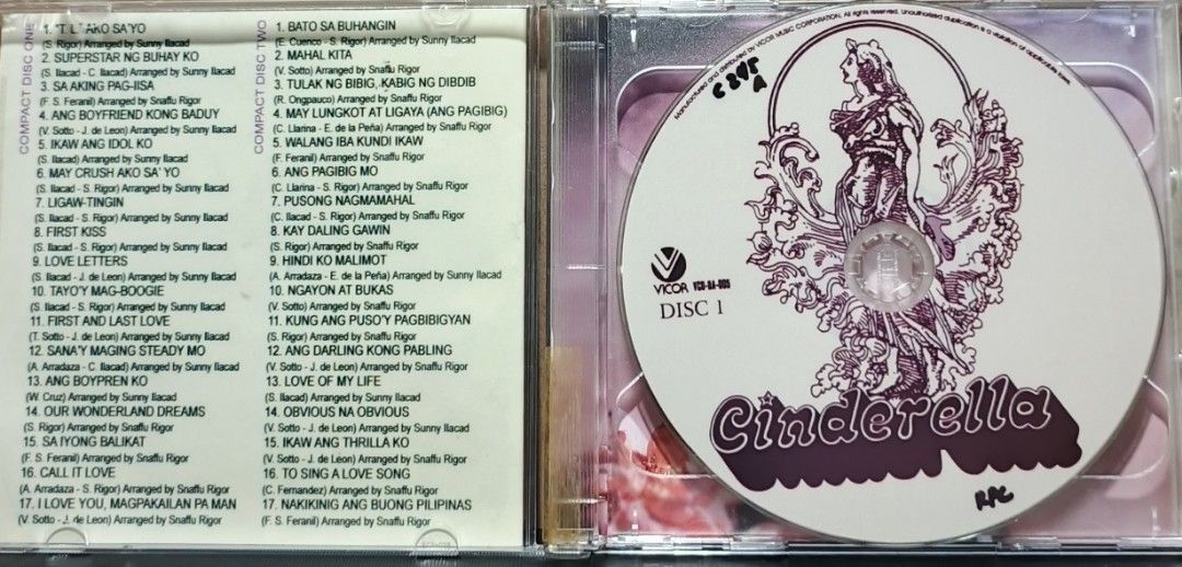 Cinderella Vicor Music 40th Anniversary Collection 2CD Set (Category: CDs & DVDs) located in Manila. Submitted by ruelcabrer77078 (Listing ID 1461969080, Image 2). Description: - Cinderella Vicor Music 40th Anniversary Collection - 2CD Set - Brand New & Sealed - Features OPM Classics - Perfect for collectors and OPM fans.