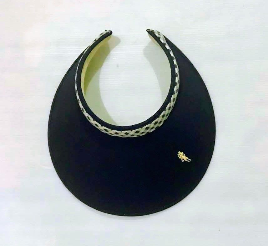 Classic Visor Hat w/ Gingham Trim & Logo (Category: Hats & Beanies) located in Pasig City. Submitted by kuhkuh (Listing ID 1461895968, Image 2). Description: Midnight blue Classic Visor UNused, just stored - Features checkered/gingham trim around the headband - Shape retention; firm, stiff - Small logo on the front - Ideal for sunny days and outdoor activities - Provides excellent sun protection - Easy and comfortable to wear.