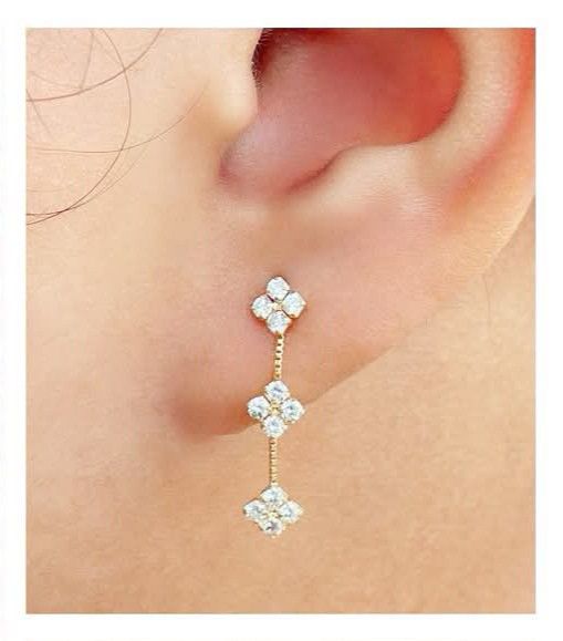 Clover diamond dangle earrings (Category: Earrings) located in Malolos. Submitted by keenhorse_ef38ab (Listing ID 1461912554, Image 1). Description: .52carat diamond 18karat gold COD/COP VIA LBC NO MEETUP 1,000 DOWNPAYMENT REQUIRED.
