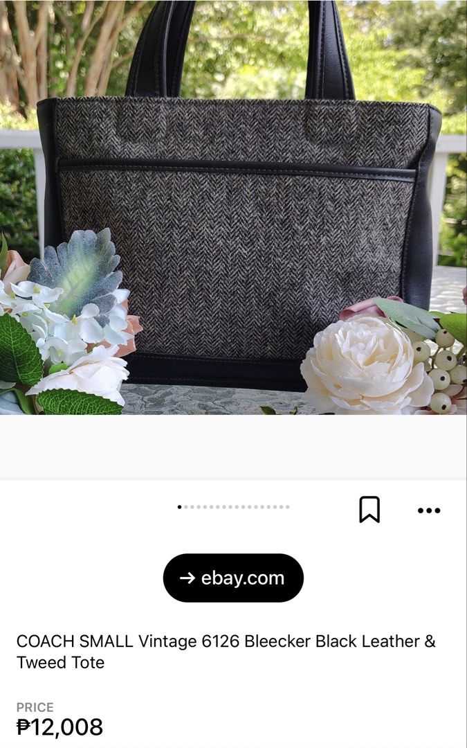 Coach bleeker leather tweed tote bag (Category: Shoulder Bags) located in Manila. Submitted by prelovedbyramiah (Listing ID 1461913189, Image 2). Description: No flaws .