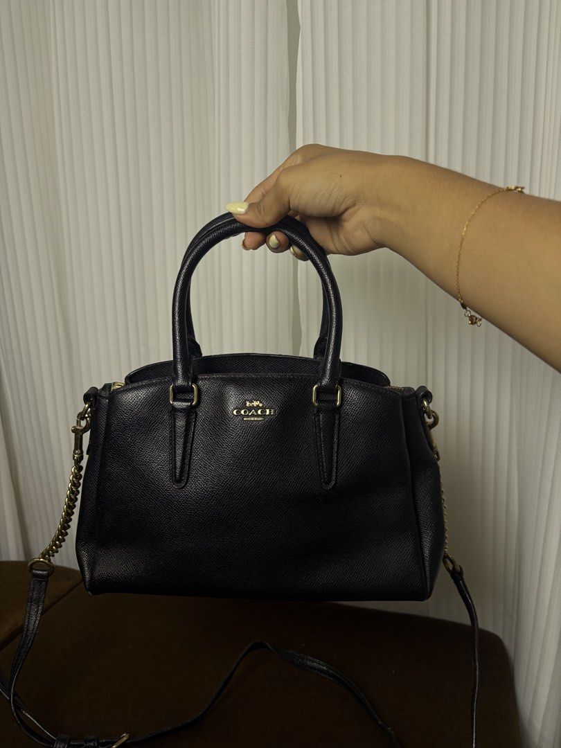 Coach Mini Sage Carryall (Category: Cross-body Bags) located in Batangas. Submitted by farrahg__ (Listing ID 1461859912, Image 2). Description: OG with sling made in myanmar 8/10 condition issue: see pics.