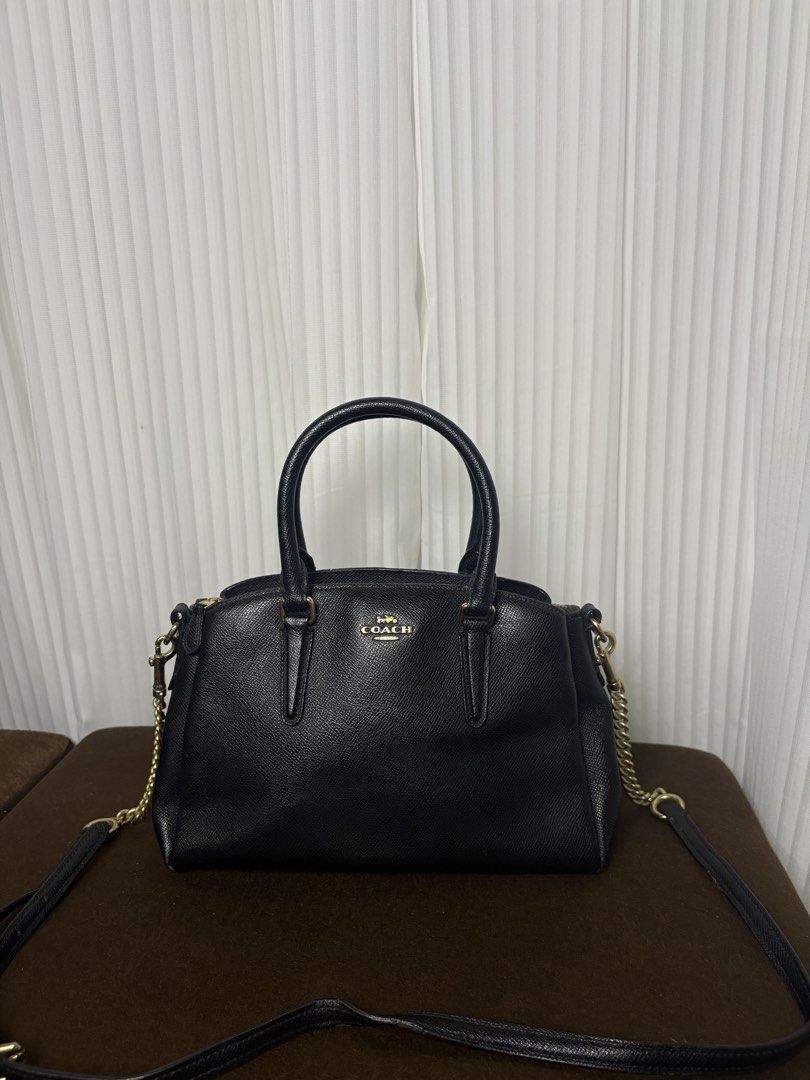 Coach Mini Sage Carryall (Category: Cross-body Bags) located in Batangas. Submitted by farrahg__ (Listing ID 1461859912, Image 3). Description: OG with sling made in myanmar 8/10 condition issue: see pics.