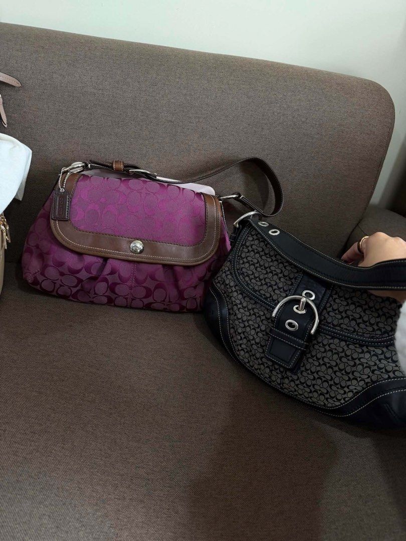 Coach Soho & Flap (Category: Luxury Bags & Wallets) located in Antipolo. Submitted by Jhedqt. (Listing ID 1461804518, Image 1). Description: Coach Soho & Soho Flap Both RANK A No Issues The purple one si rare color TAKE ALL FOR 21k STEAL PRICE.