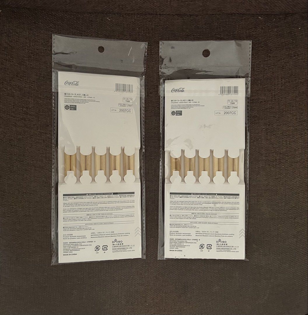 Coca Cola Chopsticks (5 pairs per set) (Category: Dinnerware & Cutlery) located in Binan City. Submitted by impulsebuyer12 (Listing ID 1461869788, Image 2). Description: Selling at 180 php per set Php 300 for both set.