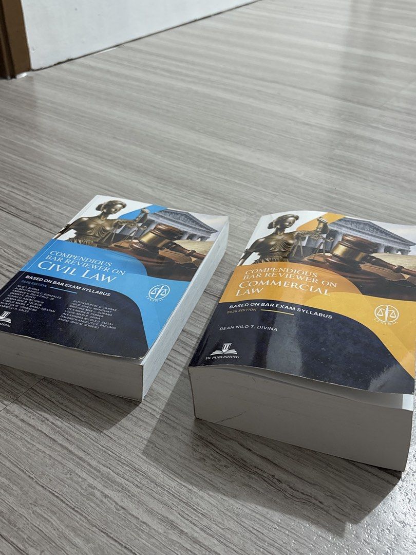 Compendious Bar Reviewer (2026 Ed.) (Category: Textbooks) located in Taguig. Submitted by a.m.sells (Listing ID 1461866970, Image 2). Description: FOR SALE: Compendious Bar Reviewer Books (2026 Edition) - ₱799 for Civil Law - ₱ 999 for Commercial Law - TAKE BOTH FOR ₱1,600 ONLY ‼️ Orig price ₱1,950 for Comm & ₱1,250 for Civ from Central Books - w/ minimal markings & highlights.