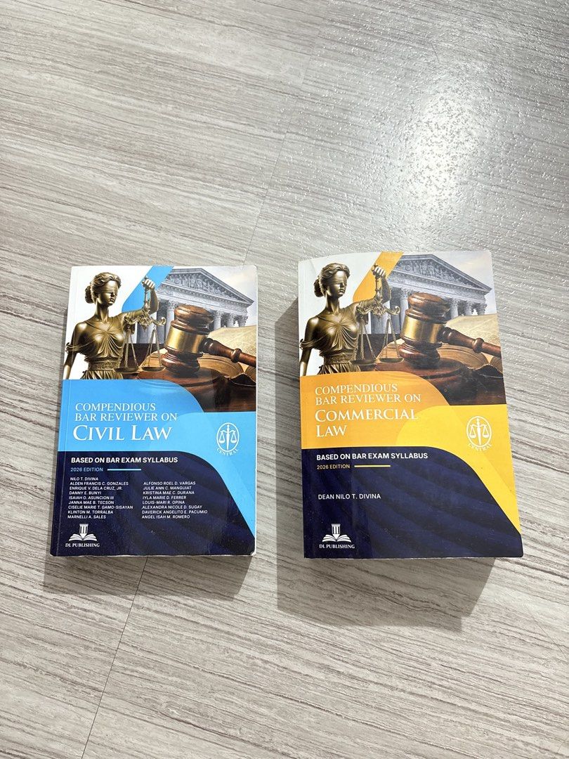 Compendious Bar Reviewer (2026 Ed.) (Category: Textbooks) located in Taguig. Submitted by a.m.sells (Listing ID 1461866970, Image 1). Description: FOR SALE: Compendious Bar Reviewer Books (2026 Edition) - ₱799 for Civil Law - ₱ 999 for Commercial Law - TAKE BOTH FOR ₱1,600 ONLY ‼️ Orig price ₱1,950 for Comm & ₱1,250 for Civ from Central Books - w/ minimal markings & highlights.