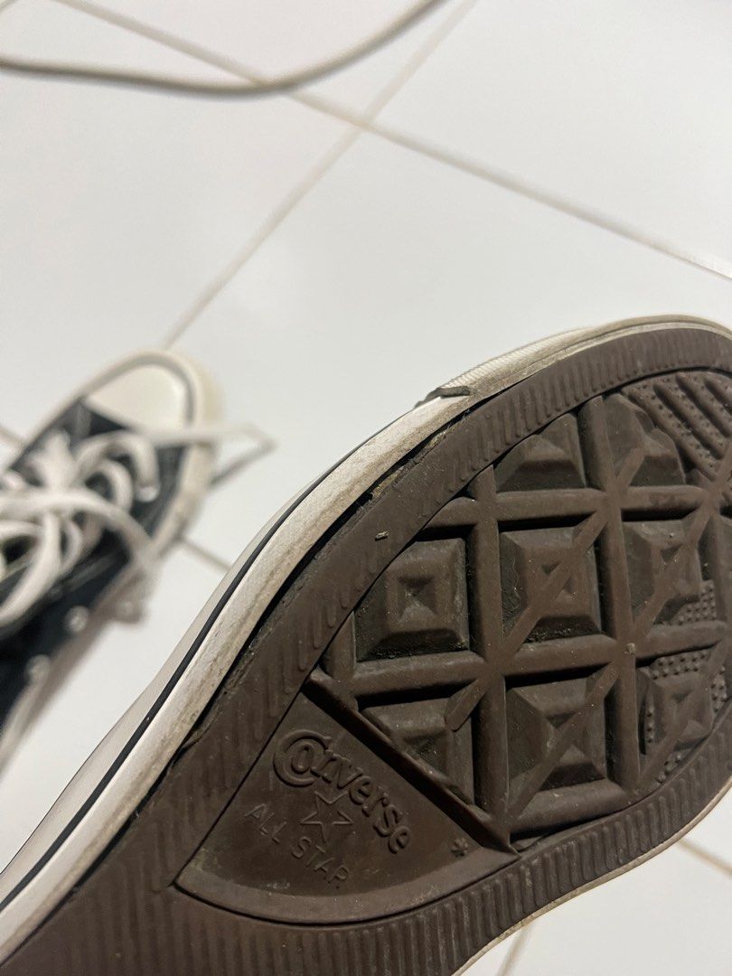 Converse All Star High Top Sneakers Black (Category: Sneakers) located in Quezon City. Submitted by vieee_ (Listing ID 1461988338, Image 3). Description: - Classic black Converse high tops - Made in Indonesia - Size: Women's US 5.5 - Ideal for everyday wear Negotiable .