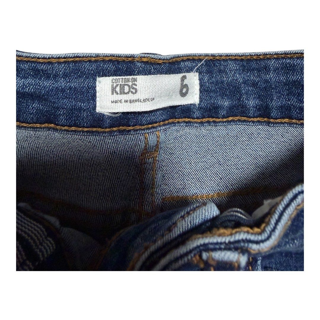 Cotton On denim shorts (Category: Babies & Kids Fashion) located in Lipa City. Submitted by lifestyled (Listing ID 1461860997, Image 2). Description: Cotton On denim shorts Size 6 W- 10” L- 13” Color rate 9/10 💯 Authentic.