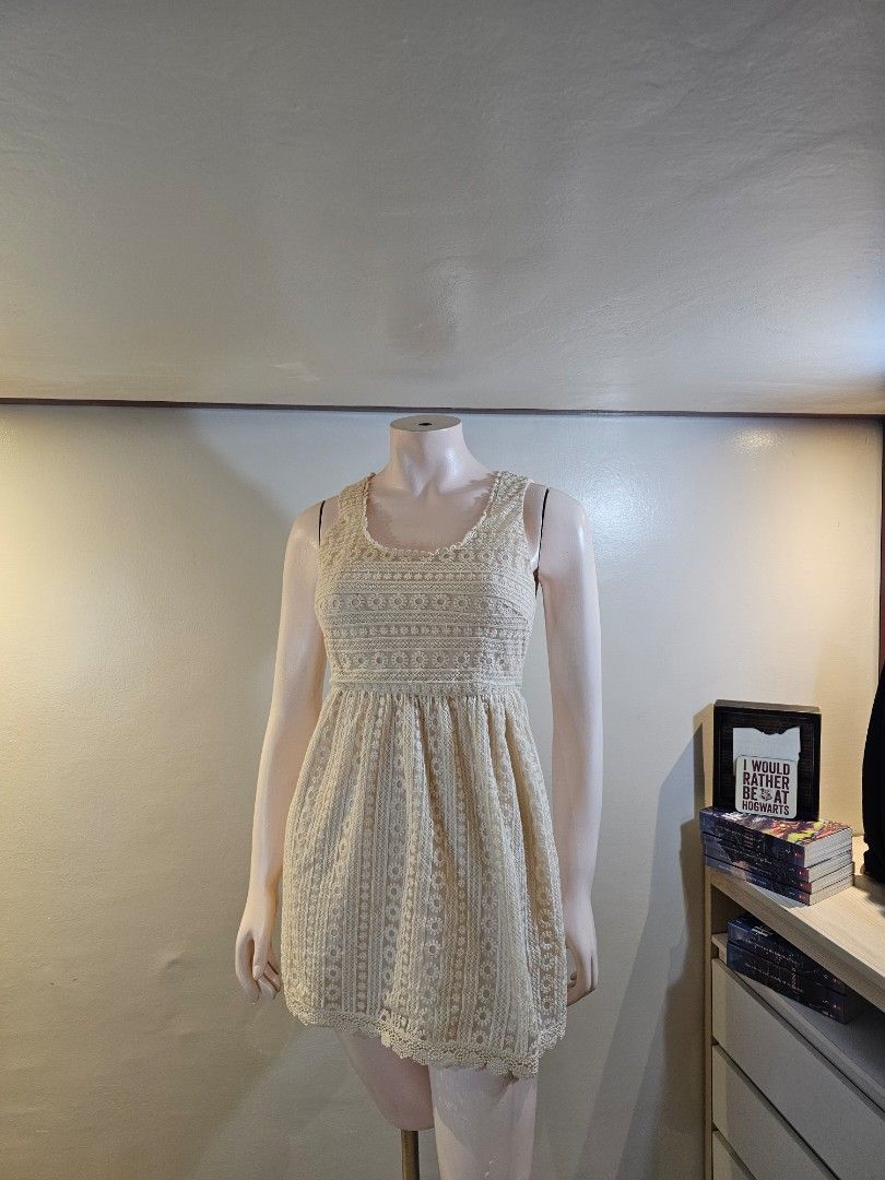 Cream Lace Overlay Dress (Category: Dresses) located in Antipolo. Submitted by ancheska_ (Listing ID 1461801630, Image 1). Description: Xs-Small No Issue 📍Upper Antipolo .