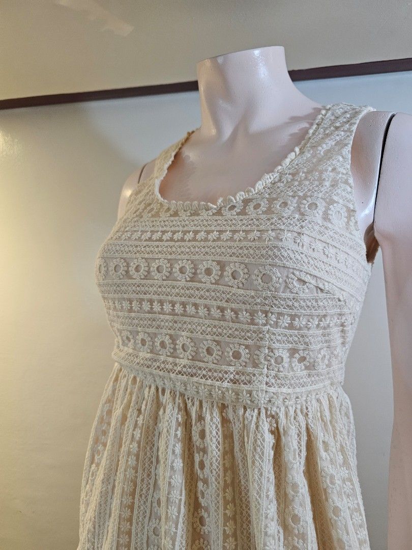 Cream Lace Overlay Dress (Category: Dresses) located in Antipolo. Submitted by ancheska_ (Listing ID 1461801630, Image 3). Description: Xs-Small No Issue 📍Upper Antipolo .