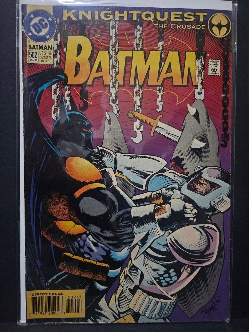 DC Comic Batman #502 (Category: Comics & Manga) located in Mandaluyong City. Submitted by outta.knowhere (Listing ID 1461847501, Image 1). Description: 🚀Batman #502🚀 F- to F/VF P80 ✅Part of Knightfall Saga Part 2: Knightquest Please check and follow our socials/pages for more! FB: /OuttaKnowhereCC IG: @outta.knowhere Carousell: https://www.carousell.ph/u/outta.knowhere/.