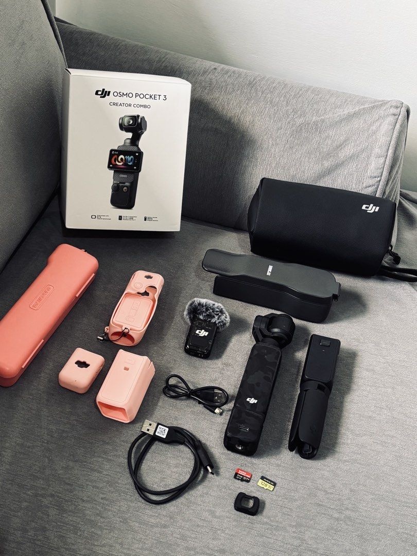 DJI Osmo Pocket 3 Creator Combo (Category: Video Cameras) located in Quezon. Submitted by cjstaana08 (Listing ID 1461810797, Image 1). Description: DJI Osmo Pocket 3 Creator Combo Like new condition ✨ Inclusions: DJI Osmo Pocket 3 Camera DJI Mic 2 Transmitter & Windscreen Magnet Battery Handle Handle with 1/4” thread Osmo Mini Tripod Wide-Angle Lens Osmo Pocket 3 Carrying Bag Protective Cover Type-C Cable Silicone Case (Memory cards are bought se