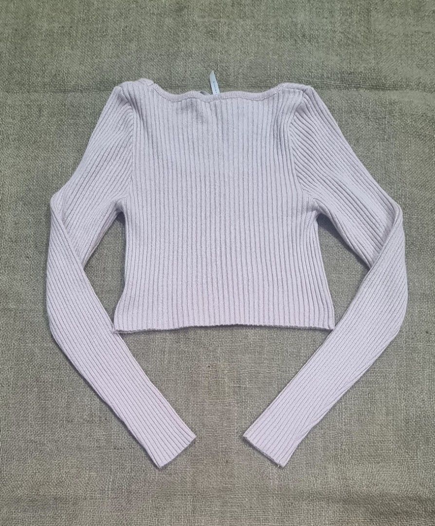 Dreamers by debut ribbed knitted cropped top pullover (Category: Coats, Jackets and Outerwear) located in San Jose del Monte. Submitted by angelsnest (Listing ID 1461874617, Image 2). Description: ribbed knitted, cropped top, square neck like new pink color 16" relaxed, 20" max stretch fits best M-L frame Viscose + Nylon fabric *pls check inspo for reference (same design but diffrent color) rfs: tight on me Gcash, Maya, Bank transfer.