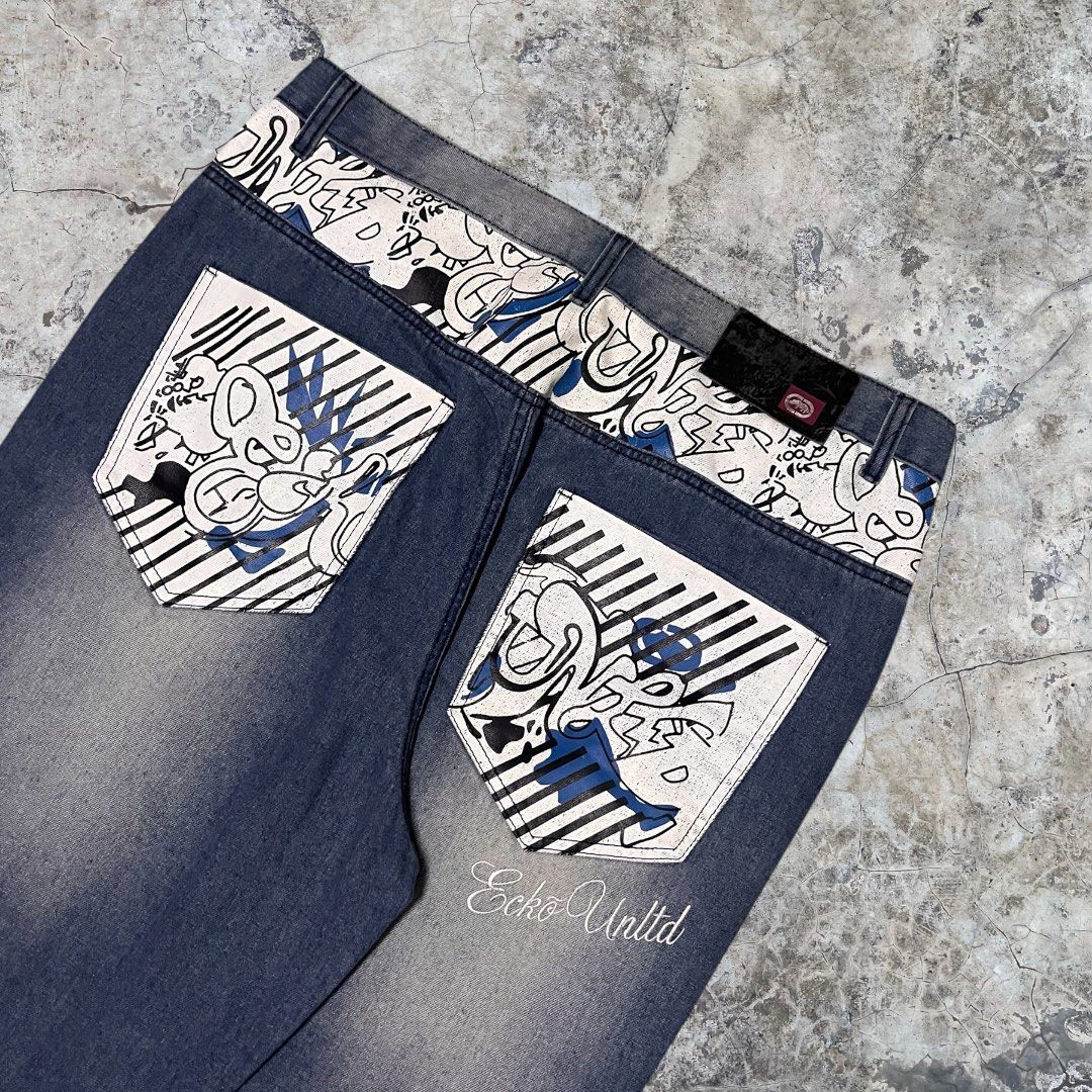ECKO UNLTD GRAFFITI BAGGY JEANS (Category: Jeans) located in Manila. Submitted by zstudios69 (Listing ID 1461993311, Image 3). Description: READ READ READ READ READ!!!!! DETAILED PHOTOS ARE POSTED 40 on tag Dimensions: W: 40 L: 45 T: 15.5 H: 9.5 Issue(s): NEGOTIABLE DM ME YOUR OFFERS DM FOR DETAILED PICTURES Will give a good deal if you purchase another garment from my account A great piece to add to your fly ass wardrobe SHIPPING MUST BE ALWAYS 