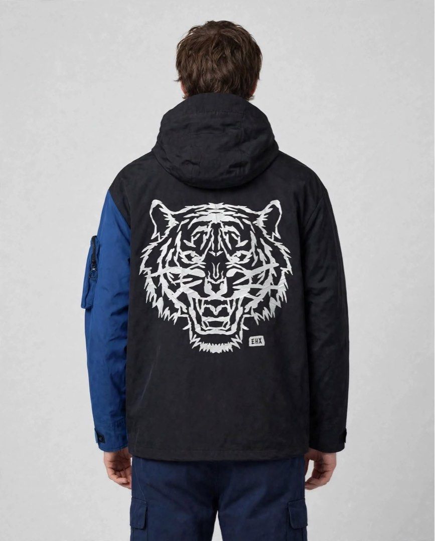 Ed Hardy Colorblock Tiger Graphic Winter Jacket (Category: Coats, Jackets and Outerwear) located in Dagupan City. Submitted by hustlercloset (Listing ID 1461849666, Image 2). Description: ED HARDY X Utility Jacket - L on tag can fit XL - dimes 25 x 29 - GOOD AS NEW - P1,500 + SF 📍Pangasinan based 💸MOP: GCash / Bank Transfer ❌ wala po COD or COP SURE BUYERS ONLY PLS‼️ Disclaimer : ⚠️⚠️⚠️ I am selling thrifted items. All trademarks and copyrights
