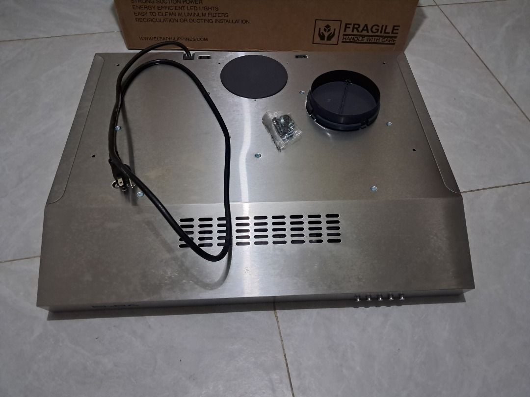 ELBA 60cm 2 Motor Slim Rangehood (ABH602X) (Category: Other Kitchen Appliances) located in Marikina City. Submitted by zsant (Listing ID 1461911080, Image 2). Description: ELBA ABH602X 60cm 2 Motor Slim Rangehood ??? •SHORT DESCRIPTION 60cm Traditional / Under Cabinet Rangehood Slim Design, Stainless Steel Finish Ducting or Recycling Installation Method Extra Bright LED Light •SPECIFICATIONS Motor: 2 motor Motor Power: 220w max Motor Outlet Diame