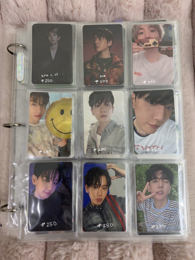 EXO Baekhyun Photocards (Category: K-Wave Merchandise) located in Manila. Submitted by niniyeolcart (Listing ID 1461937850, Image 1). Description: ୨୧ wts lfb exo ph — onhand ୨୧ 🐶EXO Baekhyun Photocards ꒰ა ♡ ໒꒱ PAYO ₊˚⊹♡ Prices are listed on each photocard ୨୧ Price + PF + SF ꩜ rfs: decluttering my EXO collection ✦ MOD: SDD or JNT ꕤ Loc: Manila ᡣ𐭩 Reply / DM to Claim ᯓ★ X: @NiniYeolCart.