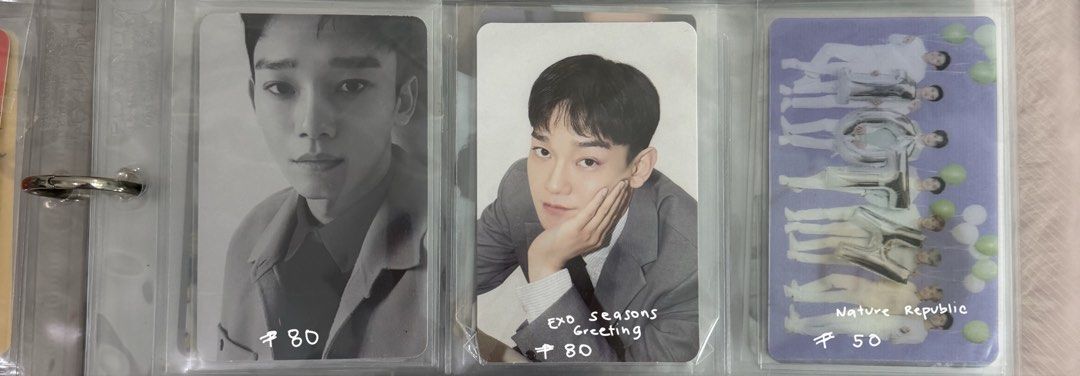 EXO Chen Photocards (Category: K-Wave Merchandise) located in Manila. Submitted by niniyeolcart (Listing ID 1461940542, Image 1). Description: ୨୧ wts lfb exo ph — onhand ୨୧ ✨EXO Chen Photocards ꒰ა ♡ ໒꒱ PAYO ₊˚⊹♡ Prices are listed on each photocard ୨୧ Price + PF + SF ꩜ rfs: decluttering my EXO collection ✦ MOD: SDD or JNT ꕤ Loc: Manila ᡣ𐭩 Reply / DM to Claim ᯓ★ X: @NiniYeolCart.
