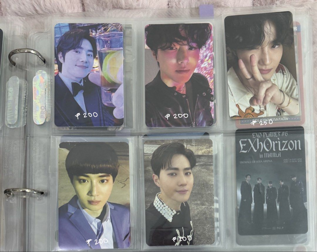 EXO Suho Photocards (Category: K-Wave Merchandise) located in Manila. Submitted by niniyeolcart (Listing ID 1461941325, Image 1). Description: ୨୧ wts lfb exo ph — onhand ୨୧ 🐰EXO Suho Photocards ꒰ა ♡ ໒꒱ PAYO ₊˚⊹♡ Prices are listed on each photocard ୨୧ Price + PF + SF ꩜ rfs: decluttering my EXO collection ✦ MOD: SDD or JNT ꕤ Loc: Manila ᡣ𐭩 Reply / DM to Claim ᯓ★ X: @NiniYeolCart.