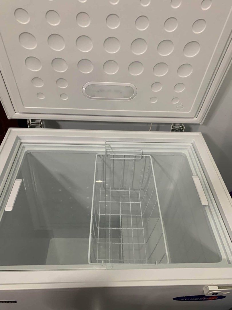 Fujidenzo chest freezer (Category: Refrigerators and Freezers) located in Manila. Submitted by raquel.812 (Listing ID 1461814948, Image 1). Description: Brand: Fujidenzo Model: IFC-50GDF 5 cu.ft Inverter dual type chest chiller/freezer With manual receipt and key The compressor is still within its warranty period It’s only 2 years old but has been rarely used — kept as stock. Still in perfect working condition. RFS: I’m decluttering, so I need to