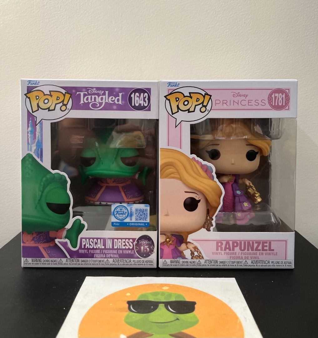 FUNKO POP | Tangled Set (Category: Designer & Blind Box Toys) located in Calamba. Submitted by tortoyscollectibles (Listing ID 1455968472, Image 1). Description: 🚨WALL DIBS🚨 TANGLED SET - 2500 ▪️Pascal in Dress FSE ▪️Rapunzel #1781 General box condition 8-9/10 unless stated. WYSIWYG. Used 4" Protector +30 ea 💸Payment via Gcash / BDO 💸First to pay (no long reservations).