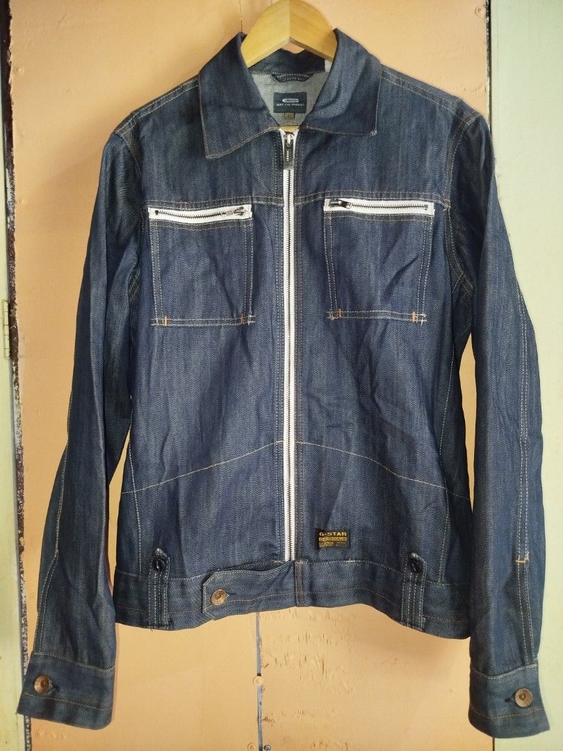 G STAR RAW DENIM JACKET (Category: Coats, Jackets and Outerwear) located in Cordova. Submitted by princessyamz_closet (Listing ID 1461808139, Image 1). Description: G STAR RAW DENIM JACKET SIZE LARGE ON TAG W 22 L 25 SHOULDER TO SHOULDER 18 CRISPY CONDITION.