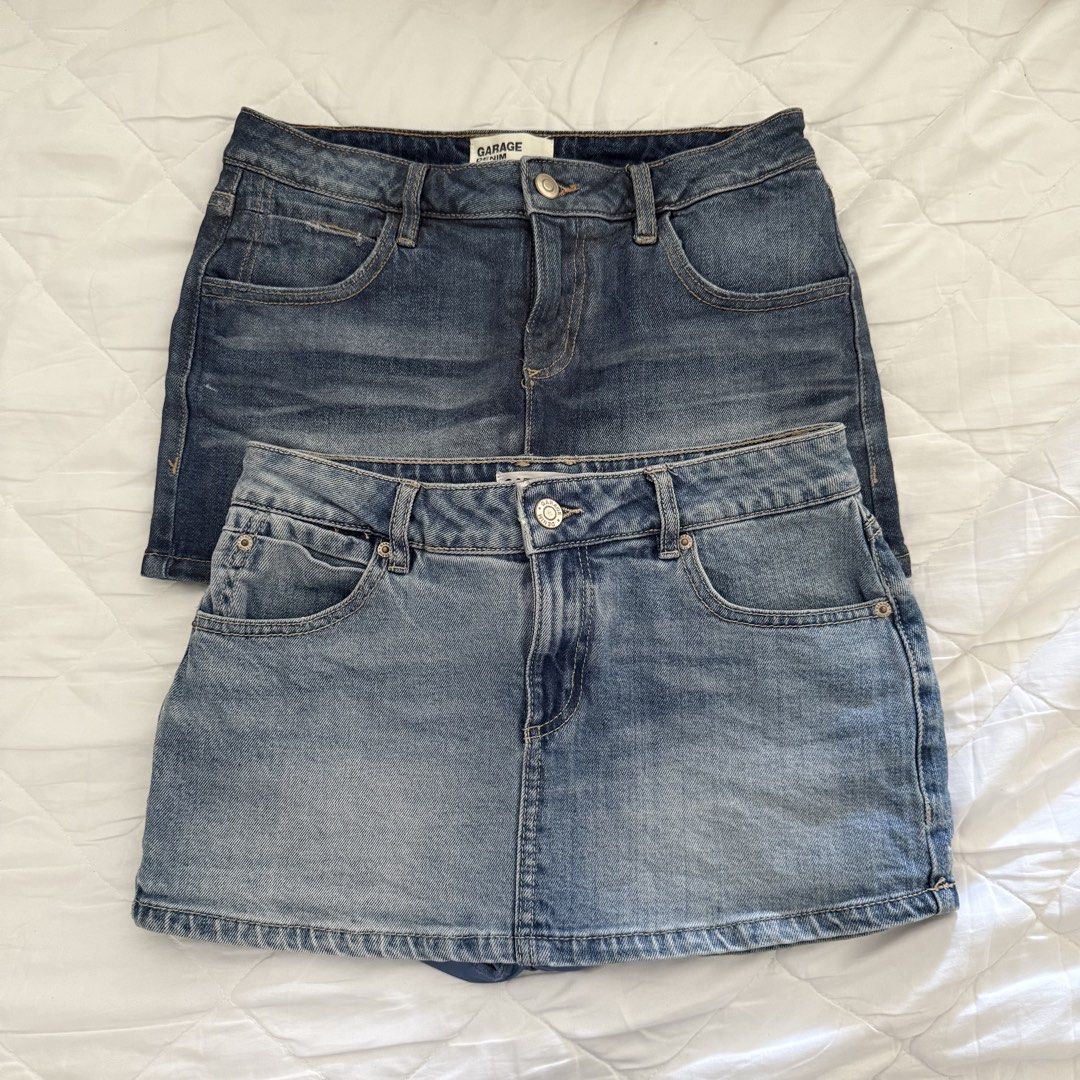 Garage Clothing Mini Denim Skort (Category: Skirts) located in Davao. Submitted by aug_amari (Listing ID 1461811011, Image 1). Description: 1650 each! fix! fits size 25 stretch helping tags: brandy melville, princess polly.
