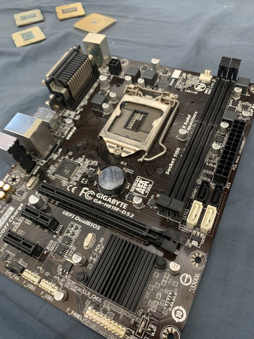 Gigabyte GA-H81M-DS2 Motherboard Socket 1150 (Category: Computer Parts) located in Tayabas. Submitted by littlewing7075 (Listing ID 1461878737, Image 2). Description: Wala pong issue Around Quezon Province - Gigabyte H81M-DS2 Motherboard - Supports Socket 1150 Processors - Features UEFI DualBIOS Technology - Ideal for Budget PC Builds or Upgrades - Tested and Confirmed Working - Sold As Is.