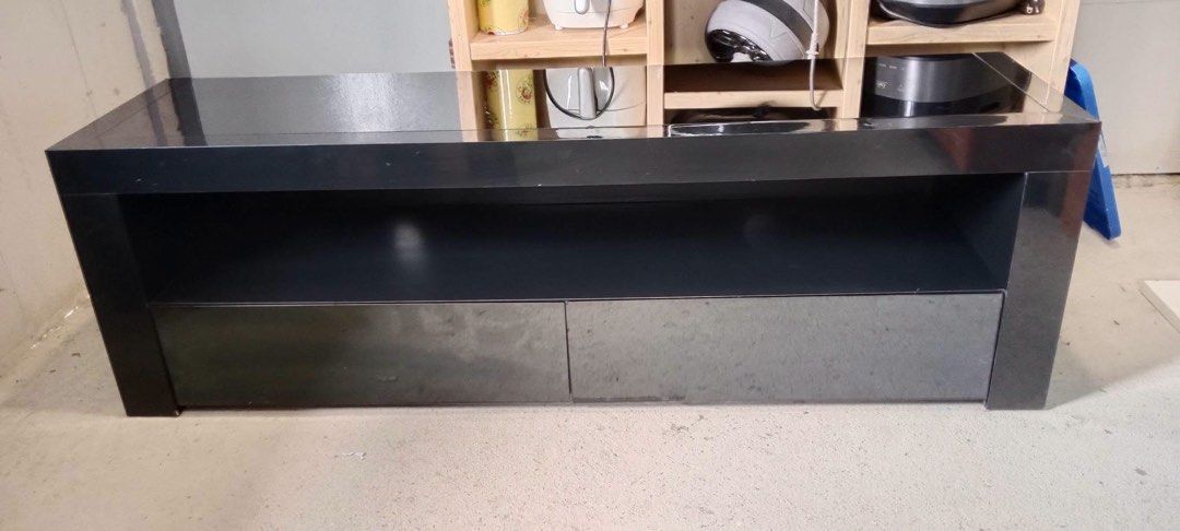 Glass top and drawers TV Rack (Category: TV Consoles) located in Malabon City. Submitted by aven25 (Listing ID 1461946358, Image 1). Description: Glass TV Rack Perfect for 60 to 70 inches TV Size: 150 x 40 x 47cm Height Good Condition no issues .