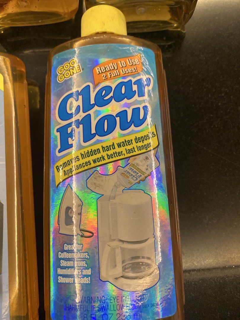 Goo Gone, Lime-A-Way, Clear Flow Coffee Maker Cleaners (Bundle) (Category: Coffee Machines & Makers) located in San Juan City. Submitted by ana.gpadilla (Listing ID 1461831607, Image 1). Description: - 6 bottles of coffee maker descalers and cleaners. - Contains: 3 bottles Goo Gone Coffee Maker Cleaner, 2 bottles Lime-A-Way Automatic Drip & Single Serve Coffeemaker Descaler and Cleaner, 1 bottle Clear Flow Ready to Use 2-in-1 Uses. - Essential fo