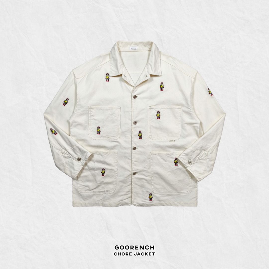 GOORENCH CHORE JACKET (Category: Coats, Jackets and Outerwear) located in Baguio. Submitted by curatedandselected (Listing ID 1461905360, Image 1). Description: Size: large to XL Dimes: 25W x 30.5L Condition: 9.5/10 Fabric: denim.