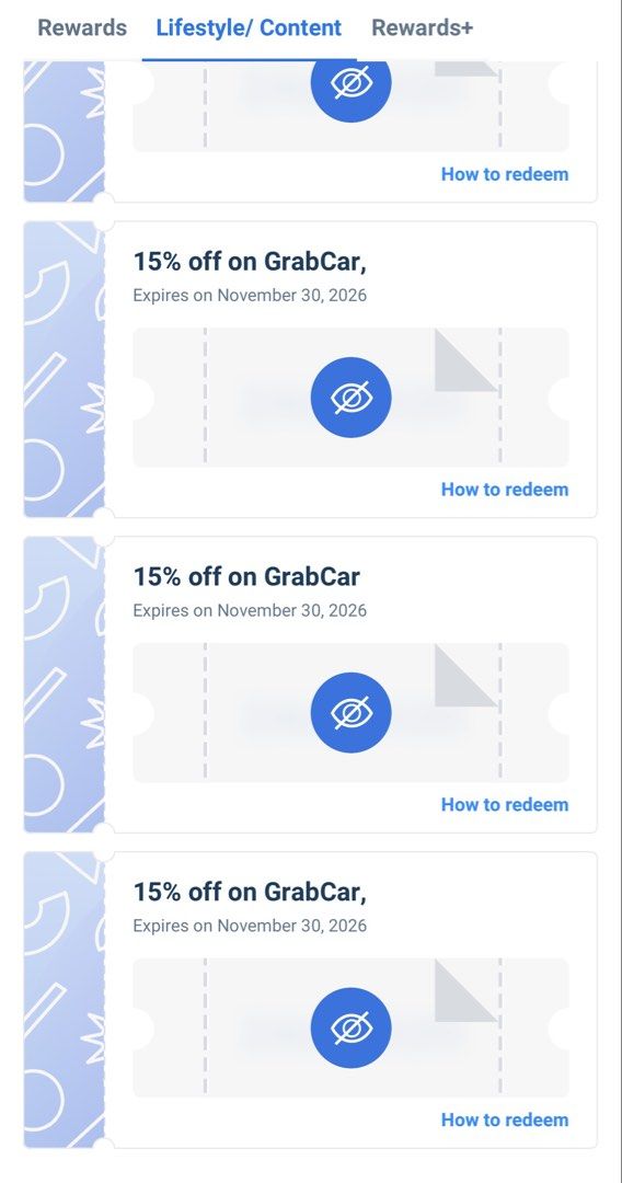 Grab Car Vouchers (Category: Vouchers) located in Manila. Submitted by swiftmountain_980025 (Listing ID 1461852532, Image 1). Description: 15% OFF GRAB CAR VOUCHER FOR SALE.