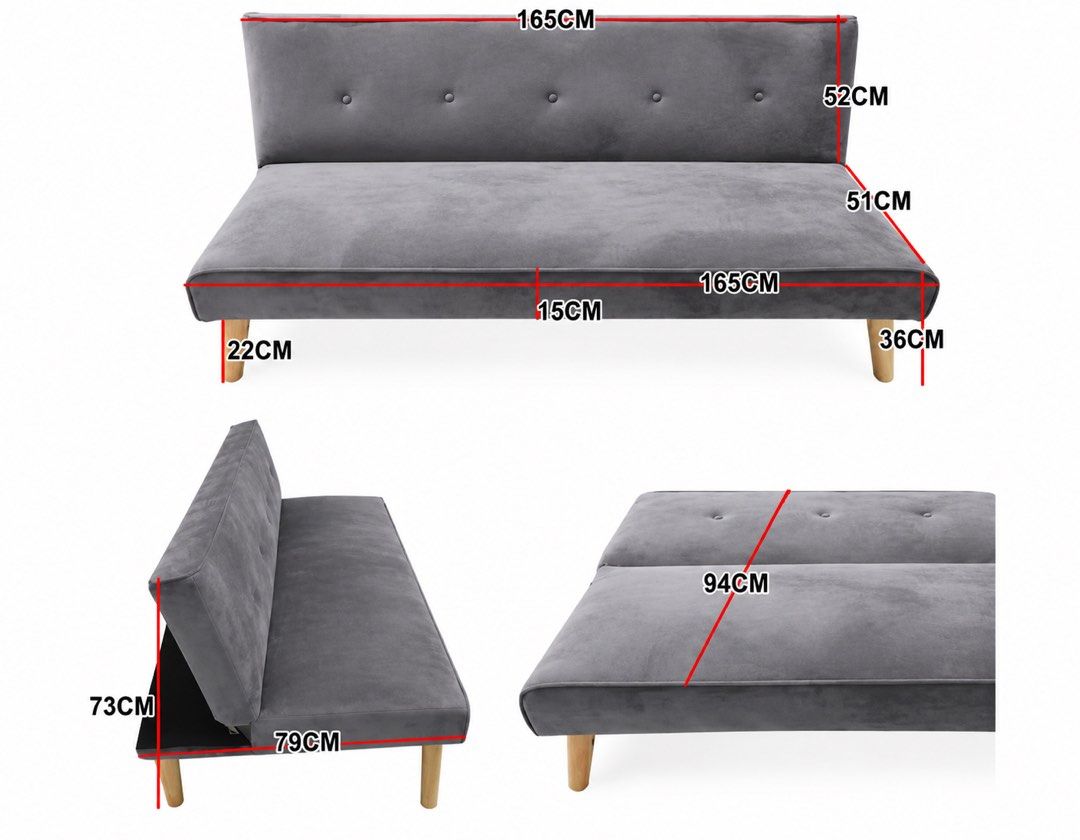 Dark Gray Velvet Sofa Bed (Category: Sofas) located in Quezon City. Submitted by declutter_with_ericka (Listing ID 1461971504, Image 3). Description: Dark Gray Sofa Bed Condition: Good as new Material: Soft Velvet Location: Katipunan, Quezon City.