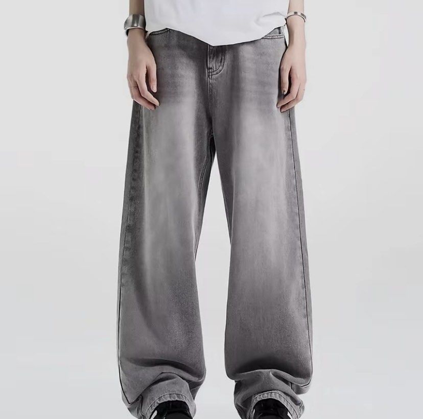 Grey Wide Leg Jeans - Size S (Category: Jeans) located in Manila. Submitted by danielle0806 (Listing ID 1461858578, Image 2). Description: Grey wide leg jeans. Very baggy fit, super comfy. Perfect for a casual street style look. Measurements are in the last photo. Selling this piece that was originally bought as a gift, but was never given and has been sitting in my closet for months. • Never used / never worn • Excellent condition, no stains or 