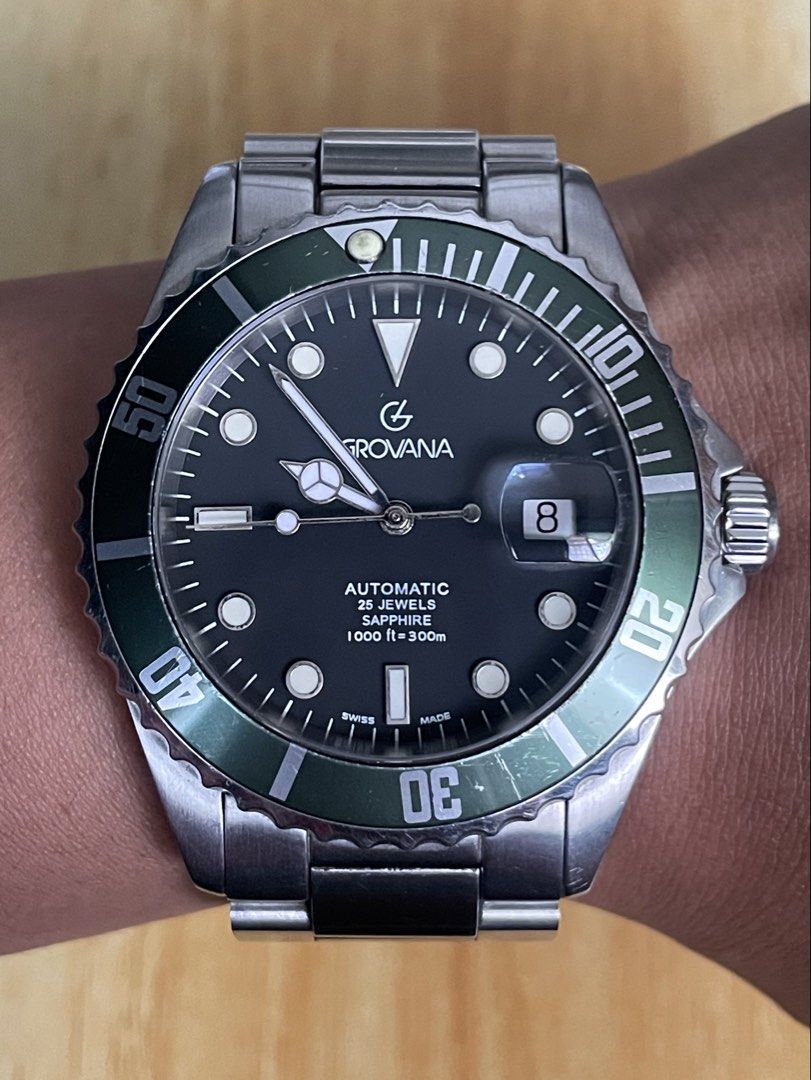Grovana Diver (Category: Men's Watches) located in Taguig. Submitted by tester1x (Listing ID 1461814638, Image 1). Description: Grovana Diver Automatic Swiss Made 1571.2 Sapphire Crystal Stainless Steel 42mm .