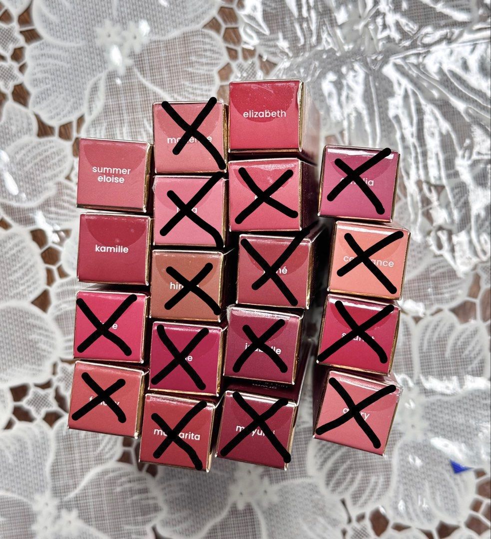 GRWM Lip Couture Lipstick Refills (Category: Makeup) located in Muntinlupa City. Submitted by sunwonx (Listing ID 1452643305, Image 2). Description: - GRWM Lip Couture Liquid Lipstick Refills - Available Shades: Elizabeth, Amelia, Scarlet, Summer Eloise, Hera,Kamille, Hiraya, swatched once only Og price: 299 refill only.