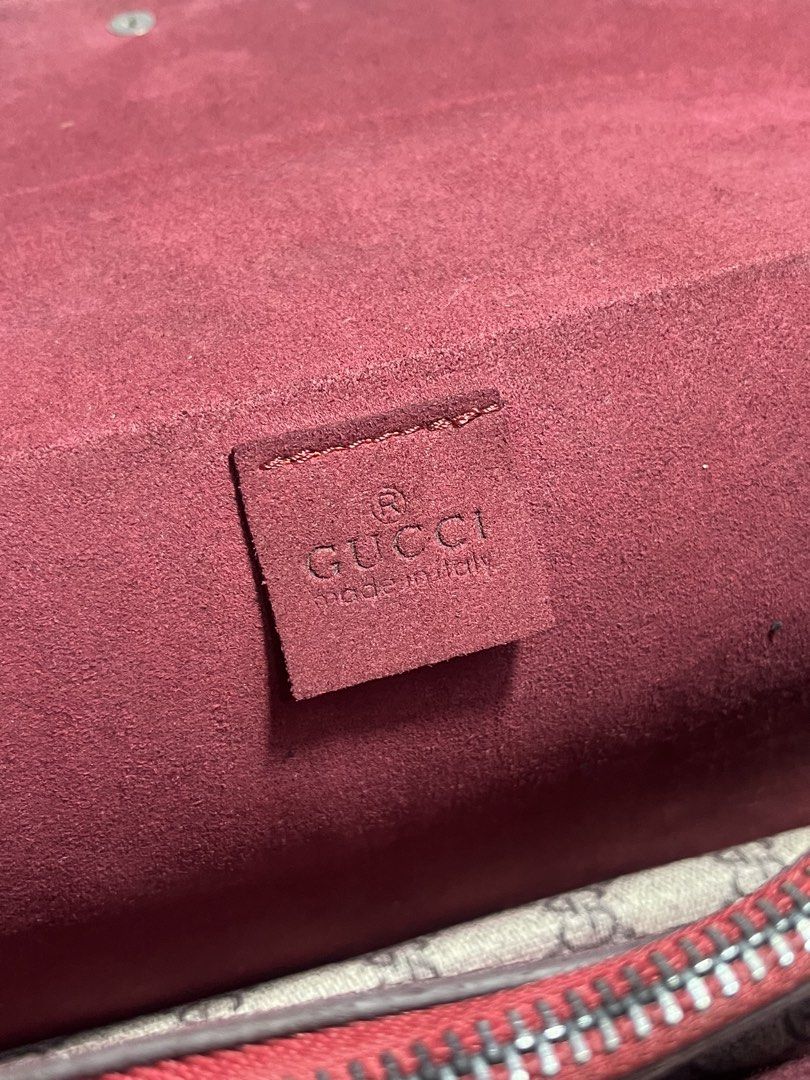 Gucci Dionysus GG Supreme Chain Bag (Category: Luxury Bags & Wallets) located in General Santos City (Dadiangas). Submitted by maisonmargiela2004 (Listing ID 1461991208, Image 2). Description: - Authentic Gucci Dionysus Bag - Iconic GG Supreme Canvas - Burgundy Suede Interior and Trim - Silver-tone Dionysus Tiger Head Closure - Chain Strap for Shoulder/Crossbody Wear - Made in Italy - Comes with Dust Bag.