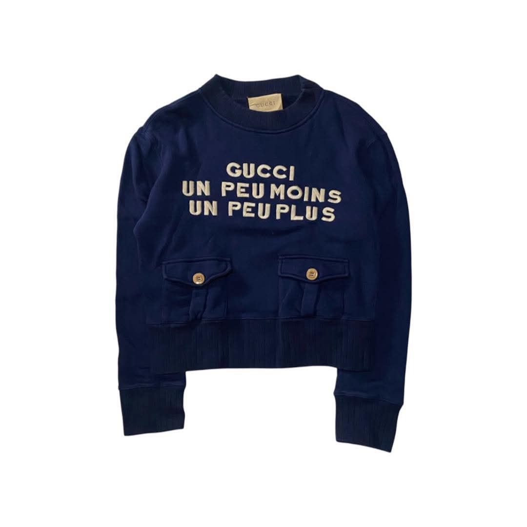 Gucci “Un Peu Moins Un Peu Plus” Knit Sweater (Category: Coats, Jackets and Outerwear) located in Makati City. Submitted by la_femme_by_bncks (Listing ID 1461979937, Image 1). Description: Length 20 Width 19.