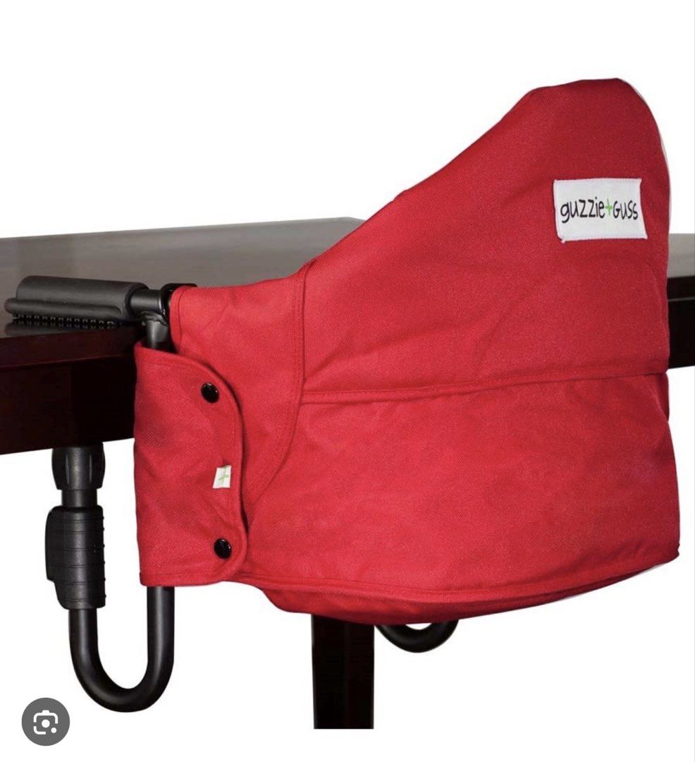 Guzzie+Guss Red Table Chair (Category: Tables & Sets) located in Manila. Submitted by anchielee (Listing ID 1461827424, Image 1). Description: - Guzzie+Guss Red Table Chair - Securely clamps onto most tables - Ideal for feeding on the go - Easy to pack and travel with - Wipeable fabric for easy cleaning - Comes with a convenient travel bag.