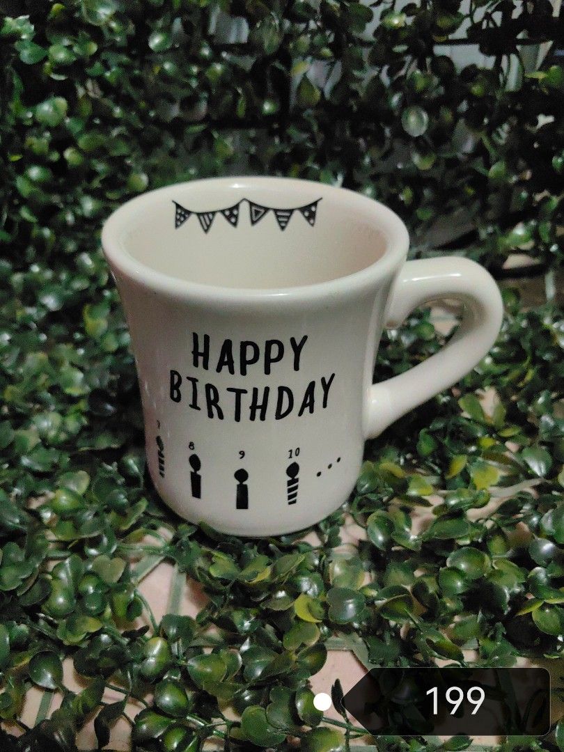 Happy birthday mug (Category: Coffee & Tea Tableware) located in Calamba. Submitted by princesspauliney. (Listing ID 1461924585, Image 1). Description: 199 only Shoppee check out.
