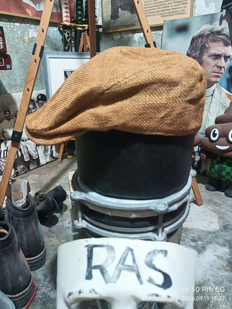 HATENA news boy/Flat burlap hat (Category: Caps & Hats) located in Santo Tomas. Submitted by pickers_corner (Listing ID 1461927277, Image 3). Description: HATENA news boy/Flat burlap hat Japan size F medium to large like new condition no issue - Brown textured flat cap - Classic, dapper style - Features a nice weave material - Comfortable mesh lining inside - Versatile for casual or formal occasions.