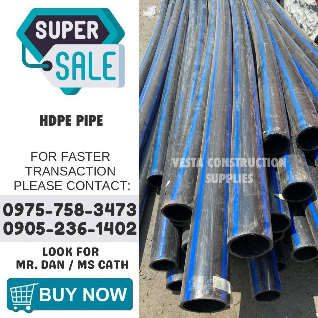 HDPE pipe (Category: Construction Tools & Equipment) located in Manila. Submitted by cathvesta_sales (Listing ID 1461862691, Image 1). Description: .