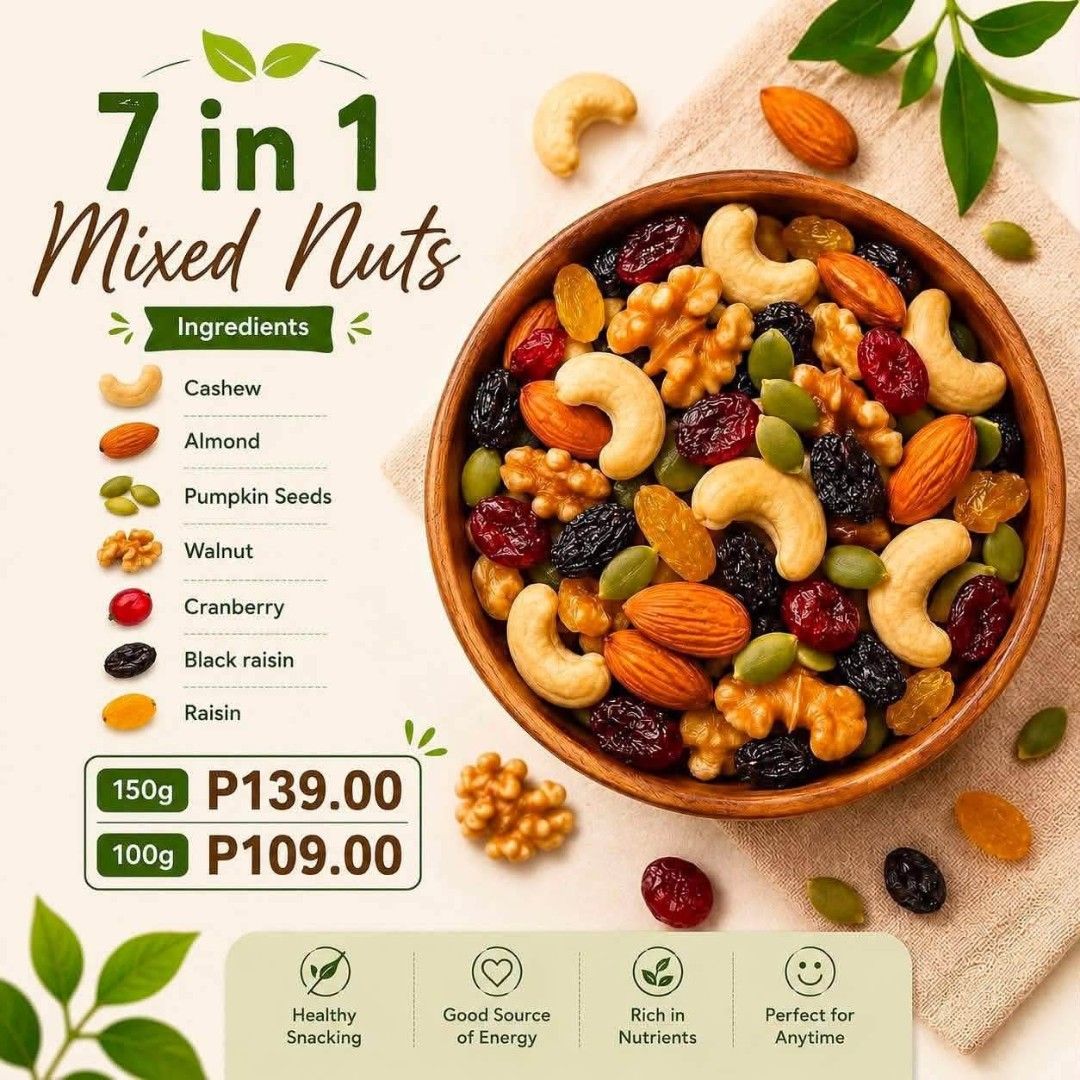 Healthy Snacks for a Cause (Category: Other Food & Drinks) located in Quezon City. Submitted by unida.fabian (Listing ID 1462015076, Image 2). Description: Healthy mixed nuts/fruits for Martin's medical fund. Your orders help Martin sustain his health and energy. He undergoes Dialysis 3xa week..
