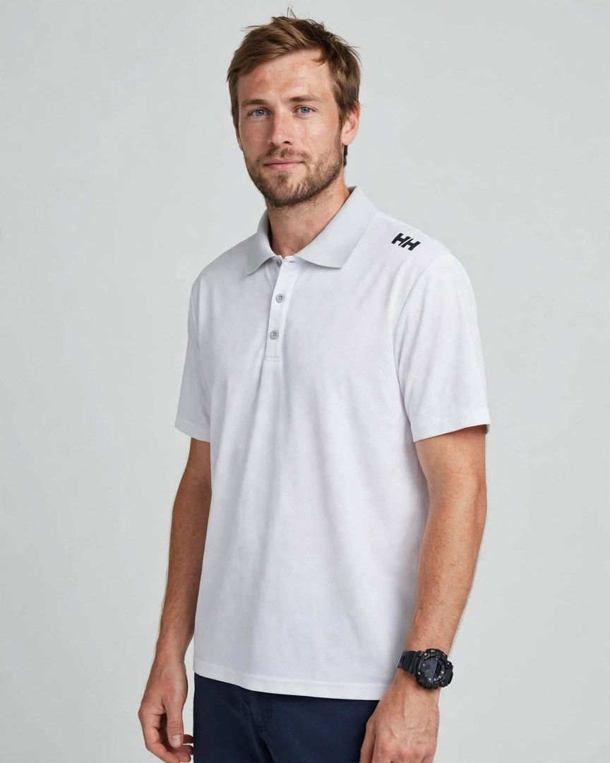 Helly Hansen HH White Polo Shirt (Category: Tshirts & Polo Shirts ) located in Dagupan City. Submitted by hustlercloset (Listing ID 1461850027, Image 1). Description: HELLY HANSEN Tech Trail Shirt - rubber elbow logo - XL on tag - dimes 22.5 x 27.8 - excellent condition - w/ minimal line ran only - P850 + SF 📍Pangasinan based 💸MOP: GCash / Bank Transfer ❌ wala po COD or COP SURE BUYERS ONLY PLS‼️ Disclaimer : ⚠️⚠️⚠️ I am selling thrifted items.