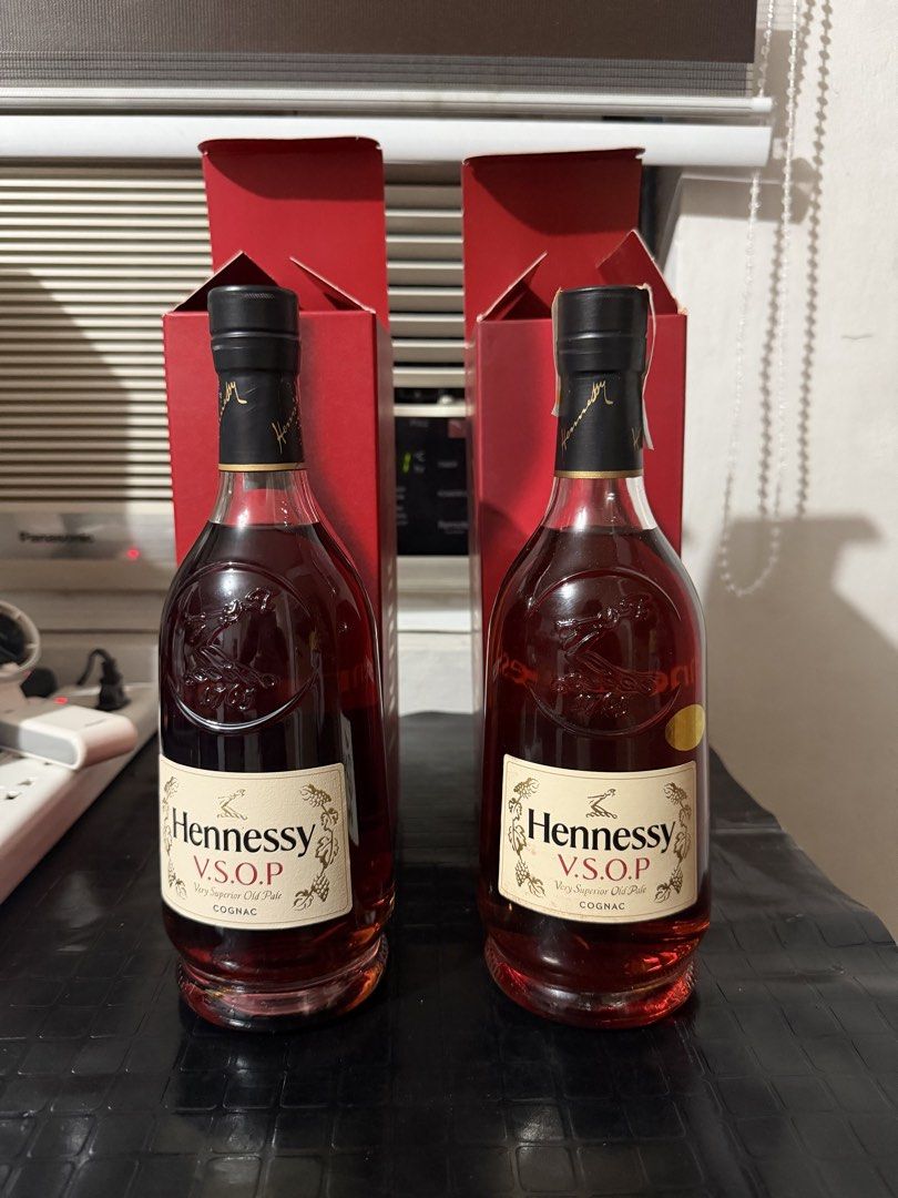 Hennessy V.S.O.P. Cognac Bottle with Box (Category: Beverages) located in Manila. Submitted by _valerie (Listing ID 1461919160, Image 1). Description: - Two (2) bottles of Hennessy V.S.O.P. Very Superior Old Pale Cognac - Each bottle is 70cl with 40% alcohol by volume - Comes with original red gift boxes, perfect for gifting - Produced and bottled in Cognac, France - Ideal for personal collection or as a premium gift.
