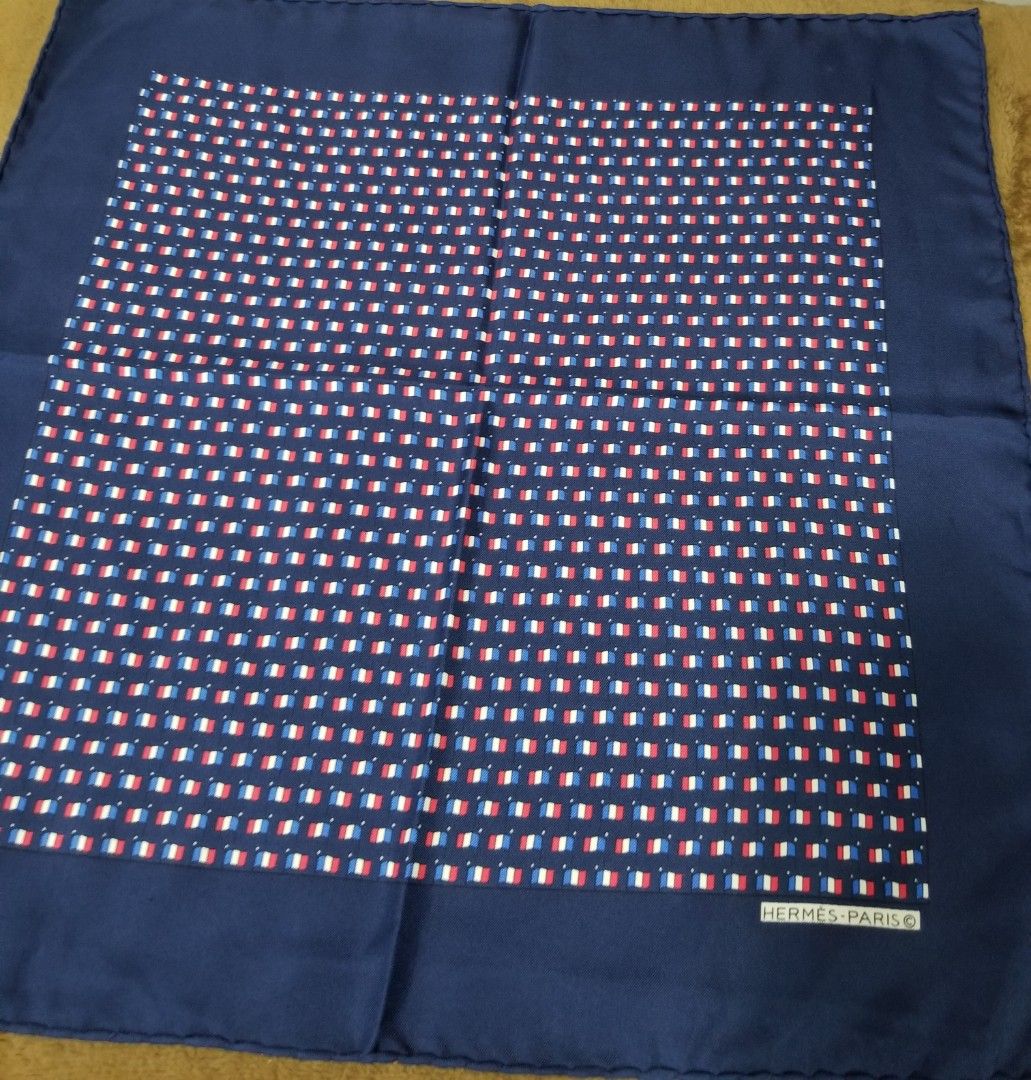 Hermes Silk Handkerchief/Small Bandana (100% Authentic) (Category: Scarves) located in Quezon City. Submitted by scarfandhandkiesroyaltyph (Listing ID 1461964478, Image 1). Description: Hermes Silk Handkerchief/Small Bandana (100% Authentic) Price: 2800 Php A Gorgeous piece fit for a royalty! Material: Silk 100% Dimension: Appox. 17in x 17in.