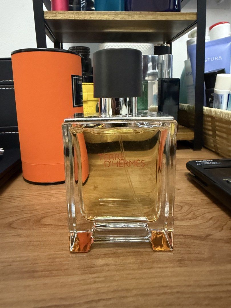 Hermes Terre D'Hermes Eau De Toilette 100ml (Category: Fragrance & Deodorants) located in Antipolo. Submitted by preSherbs (Listing ID 1461809544, Image 1). Description: - Authentic Hermes Terre D'Hermes Eau De Toilette - Selling to declutter my fragrance collection - A classic and sought-after scent - Few Sprays Missing.