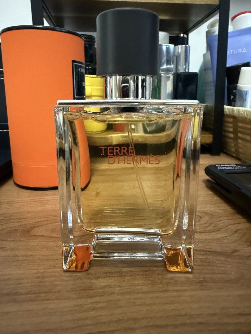 Hermes Terre D'Hermes Eau De Toilette 100ml (Category: Fragrance & Deodorants) located in Antipolo. Submitted by preSherbs (Listing ID 1461809544, Image 2). Description: - Authentic Hermes Terre D'Hermes Eau De Toilette - Selling to declutter my fragrance collection - A classic and sought-after scent - Few Sprays Missing.